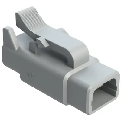 Socket housing, 2 pole, straight, 1 row, gray, ATM06-2S - 1