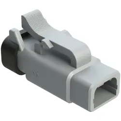 Socket housing, 2 pole, straight, 1 row, gray, ATM06-2S-EC01