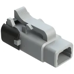 Socket housing, 2 pole, straight, 1 row, gray, ATM06-2S-SF01