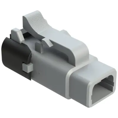 Socket housing, 2 pole, straight, 1 row, gray, ATM06-2S-SF01 - 1