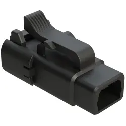 Socket housing, 2 pole, straight, 1 row, black, ATM06-2S-SF01BLK