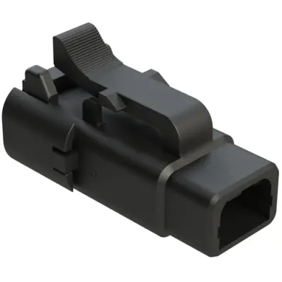 Socket housing, 2 pole, straight, 1 row, black, ATM06-2S-SF01BLK - 1