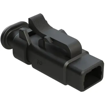 Socket housing, 2 pole, straight, 1 row, black, ATM06-2S-SR01BK - 1