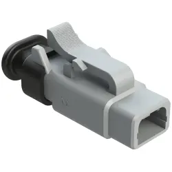 Socket housing, 2 pole, straight, 1 row, gray, ATM06-2S-SR01GY