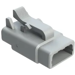 Socket housing, 3 pole, straight, 1 row, gray, ATM06-3S
