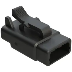 Socket housing, 3 pole, straight, 1 row, black, ATM06-3S-BLK