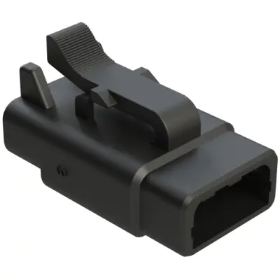 Socket housing, 3 pole, straight, 1 row, black, ATM06-3S-BLK - 1