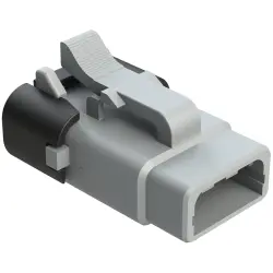Socket housing, 3 pole, straight, 1 row, gray, ATM06-3S-SF01
