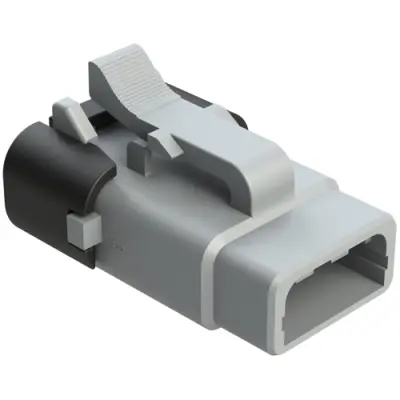 Socket housing, 3 pole, straight, 1 row, gray, ATM06-3S-SF01 - 1