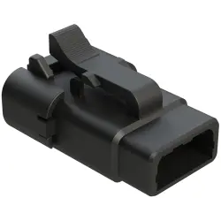 Socket housing, 3 pole, straight, 1 row, black, ATM06-3S-SF01BLK