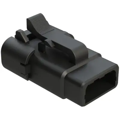 Socket housing, 3 pole, straight, 1 row, black, ATM06-3S-SF01BLK - 1