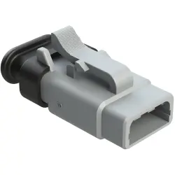 Socket housing, 3 pole, straight, 1 row, gray, ATM06-3S-SR01GY