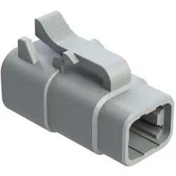 Socket housing, 4 pole, straight, 1 row, gray, ATM06-4S