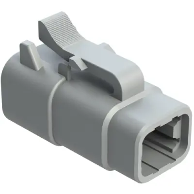 Socket housing, 4 pole, straight, 1 row, gray, ATM06-4S - 1