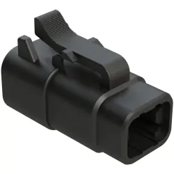 Socket housing, 4 pole, straight, 1 row, black, ATM06-4S-BLK