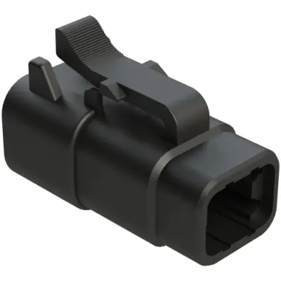 Socket housing, 4 pole, straight, 1 row, black, ATM06-4S-BLK - 1