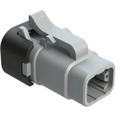 Socket housing, 4 pole, straight, 1 row, gray, ATM06-4S-SF01 - 1