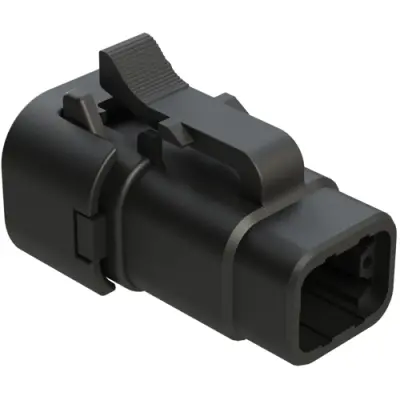 Socket housing, 4 pole, straight, 1 row, black, ATM06-4S-SF01BLK - 1