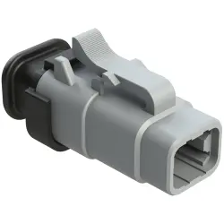 Socket housing, 4 pole, straight, 1 row, gray, ATM06-4S-SR01GY