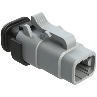 Socket housing, 4 pole, straight, 1 row, gray, ATM06-4S-SR01GY - 1