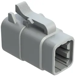 Socket housing, 6 pole, straight, 2 rows, gray, ATM06-6S
