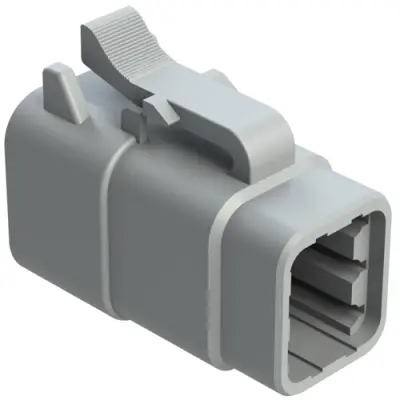 Socket housing, 6 pole, straight, 2 rows, gray, ATM06-6S - 1