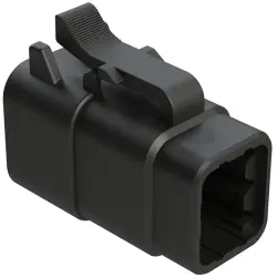 Socket housing, 6 pole, straight, 2 rows, black, ATM06-6S-BLK