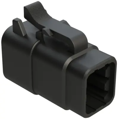 Socket housing, 6 pole, straight, 2 rows, black, ATM06-6S-BLK - 1