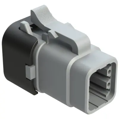 Socket housing, 6 pole, straight, 2 rows, gray, ATM06-6S-SF01 - 1