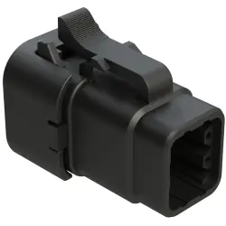 Socket housing, 6 pole, straight, 2 rows, black, ATM06-6S-SF01BLK