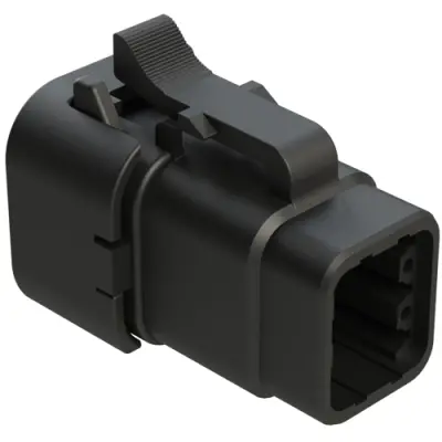 Socket housing, 6 pole, straight, 2 rows, black, ATM06-6S-SF01BLK - 1