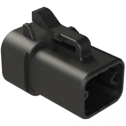Socket housing, 4 pole, straight, 2 rows, black, ATP06-4S-BLK