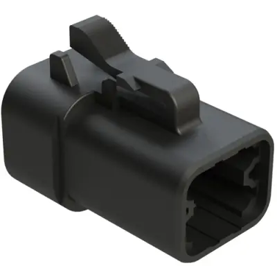 Socket housing, 4 pole, straight, 2 rows, black, ATP06-4S-RD01BK - 1