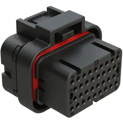 Socket housing, 34 pole, straight, 4 rows, black, ATS06-34SA1 - 1
