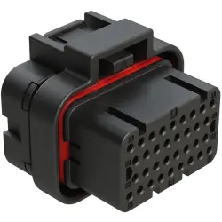 Socket housing, 34 pole, straight, 4 rows, black, ATS06-34SB1
