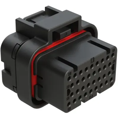 Socket housing, 34 pole, straight, 4 rows, black, ATS06-34SB1 - 1