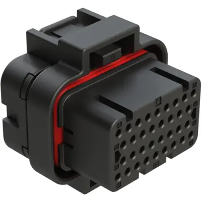 Socket housing, 34 pole, straight, 4 rows, black, ATS06-34SB2 - 1