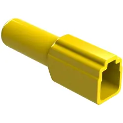 Insulating grommet, 2 pole, PVC, socket, yellow, AT2S-BT-YW