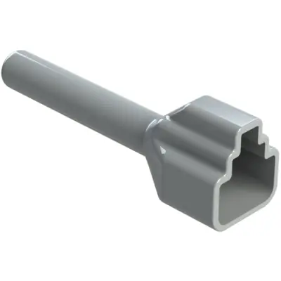 Insulating grommet, 2 pole, PVC, socket, gray, ATP2S-BT - 1