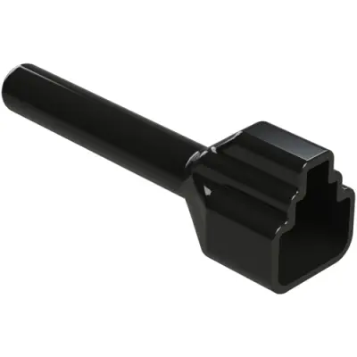 Insulating grommet, 2 pole, PVC, socket, black, ATP2S-BT-BK - 1