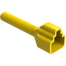 Insulating grommet, 2 pole, PVC, socket, yellow, ATP2S-BT-YW