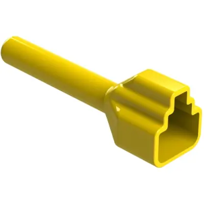 Insulating grommet, 2 pole, PVC, socket, yellow, ATP2S-BT-YW - 1