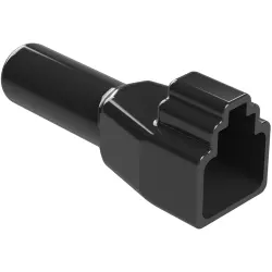 Insulating grommet, 4 pole, PVC, socket, black, AT4S-BT-BK