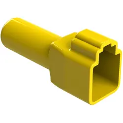 Insulating grommet, 6 pole, PVC, socket, yellow, AT6S-BT-YW