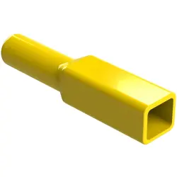 Insulating grommet, 2 pole, PVC, pin, yellow, AT2P-BT-YW