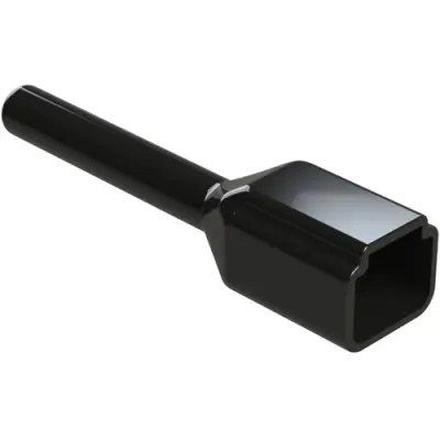Insulating grommet, 2 pole, PVC, pin, black, ATP2P-BT-BK - 1