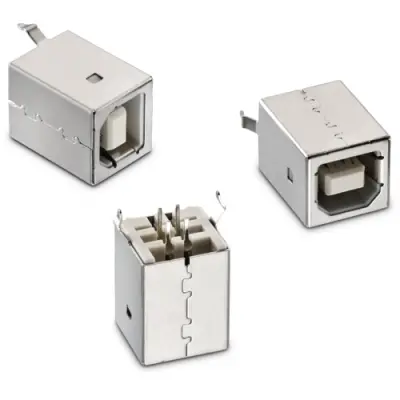USB-B socket, 4 pole, USB 2.0, solder connection, 61400413321 - 1