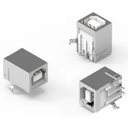 USB-B socket, 4 pole, USB 2.0, solder connection, 61400416121