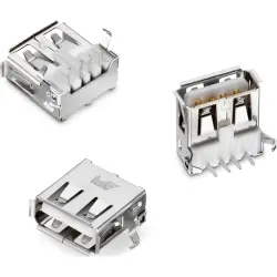 USB-A socket, 4 pole, USB 2.0, solder connection, 614004190021