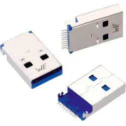 USB-A plug, 9 pole, USB 3.0, SMD, 692112030100
